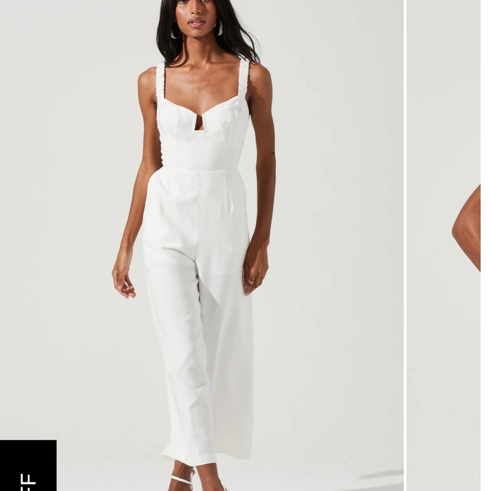 ASTR the Label White Versailles Jumpsuit Medium NWT